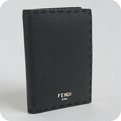 中古 フェンディ カードケース コンパクト メンズ ブランド FENDI セレリア  7M0349 AP3B ブラック USDFE119440011