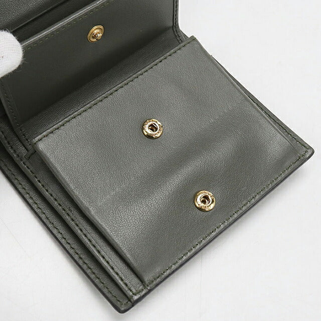 中古 フェンディ 二つ折り財布 二折財布 コンパクト レディース ブランド FENDI エフ イズ フェンディ スモール ウォレット 8M0387 カーキ USDFE119449011