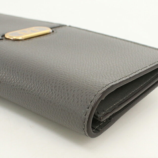 中古 フェンディ 長財布二折 レディース ブランド FENDI オーロック コンチネンタルウォレット レザー 8M0470 グレー USDFE120627011