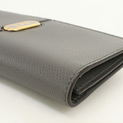 中古 フェンディ 長財布二折 レディース ブランド FENDI オーロック コンチネンタルウォレット レザー 8M0470 グレー USDFE120627011