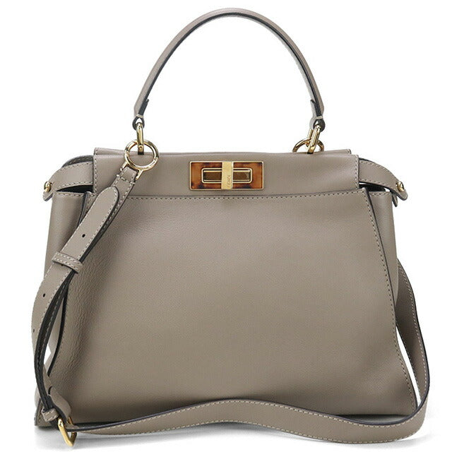 中古 フェンディ ハンドバッグ レディース ブランド FENDI ピーカブー 2WAY レザー 8BN290 3ZL F0E65 グレー バッグ USDFE91585011