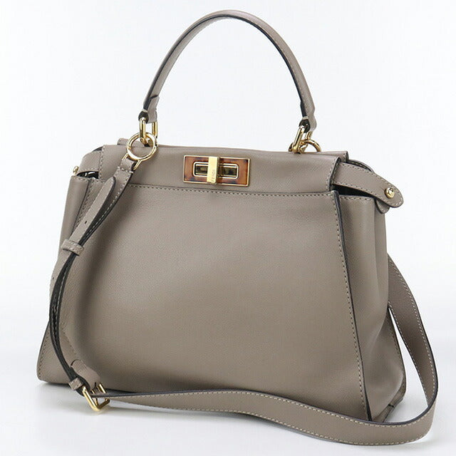 中古 フェンディ ハンドバッグ レディース ブランド FENDI ピーカブー 2WAY レザー 8BN290 3ZL F0E65 グレー バッグ USDFE91585011