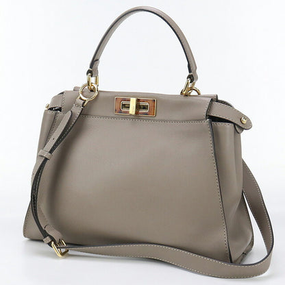 中古 フェンディ ハンドバッグ レディース ブランド FENDI ピーカブー 2WAY レザー 8BN290 3ZL F0E65 グレー バッグ USDFE91585011