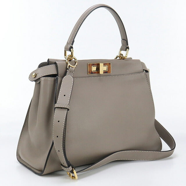中古 フェンディ ハンドバッグ レディース ブランド FENDI ピーカブー 2WAY レザー 8BN290 3ZL F0E65 グレー バッグ USDFE91585011