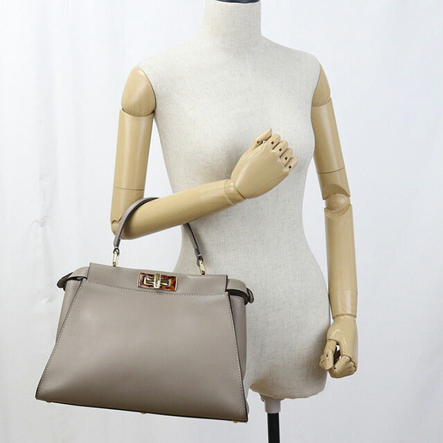 中古 フェンディ ハンドバッグ レディース ブランド FENDI ピーカブー 2WAY レザー 8BN290 3ZL F0E65 グレー バッグ USDFE91585011