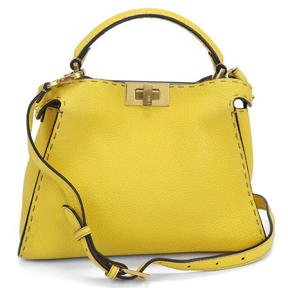 中古 フェンディ ハンドバッグ レディース ブランド FENDI 2WAYハンドバッグ レザー 8BN302 イエロー バッグ USDFE92000011