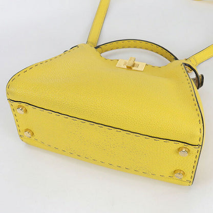 中古 フェンディ ハンドバッグ レディース ブランド FENDI 2WAYハンドバッグ レザー 8BN302 イエロー バッグ USDFE92000011