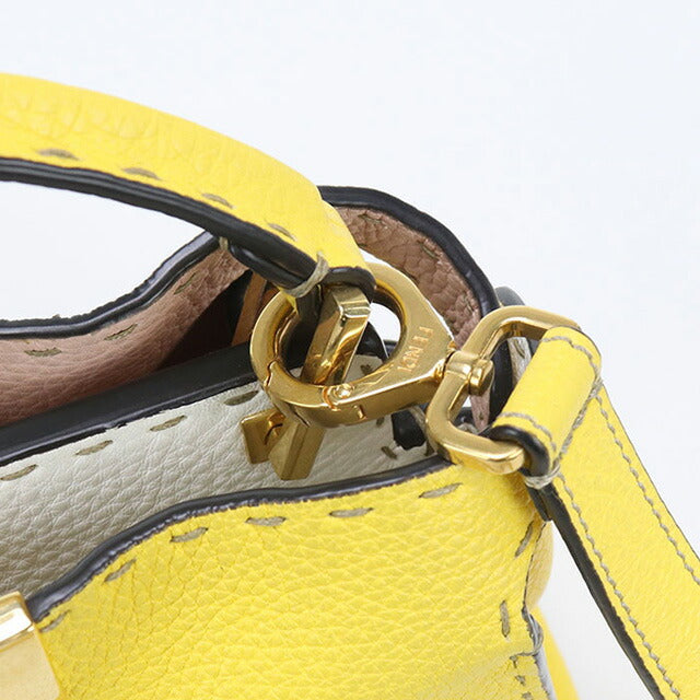 中古 フェンディ ハンドバッグ レディース ブランド FENDI 2WAYハンドバッグ レザー 8BN302 イエロー バッグ USDFE92000011