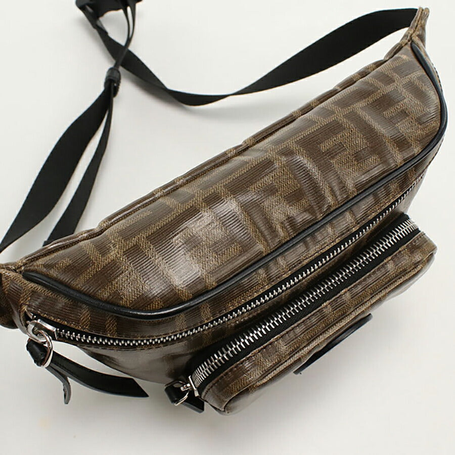 中古 フェンディ ボディバッグ ユニセックス ブランド FENDI ズッカ ベルトバッグ 7VA446 ブラウン バッグ USDFE93612011