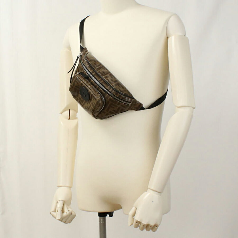 中古 フェンディ ボディバッグ ユニセックス ブランド FENDI ズッカ ベルトバッグ 7VA446 ブラウン バッグ USDFE93612011