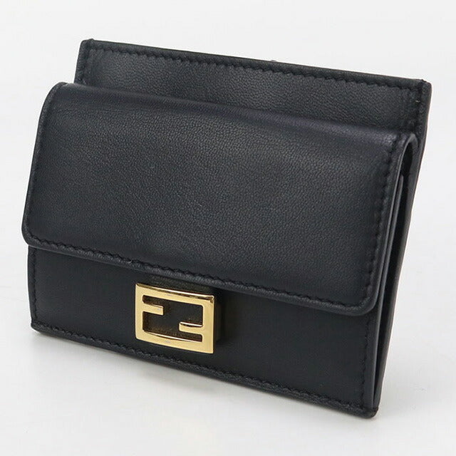 Used Fendi Card Case Ladies Brand FENDI Baguette FE95132 Black Wallet USDFE95132011