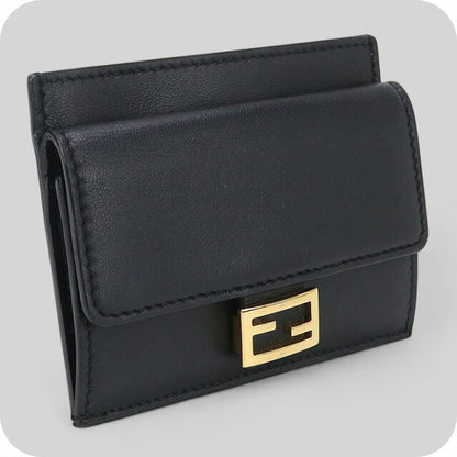 Used Fendi Card Case Ladies Brand FENDI Baguette FE95132 Black Wallet USDFE95132011