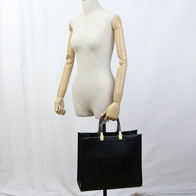 中古 フェンディ トートバッグ レディース ブランド FENDI サンシャイン ミディアム 8BH386 ブラック バッグ USDFE95395011