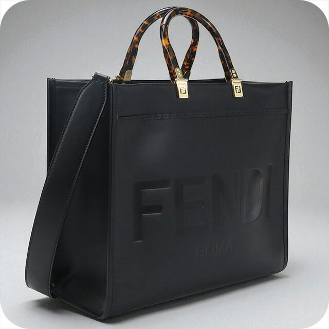 中古 フェンディ トートバッグ レディース ブランド FENDI サンシャイン ミディアム 8BH386 ブラック バッグ USDFE95395011