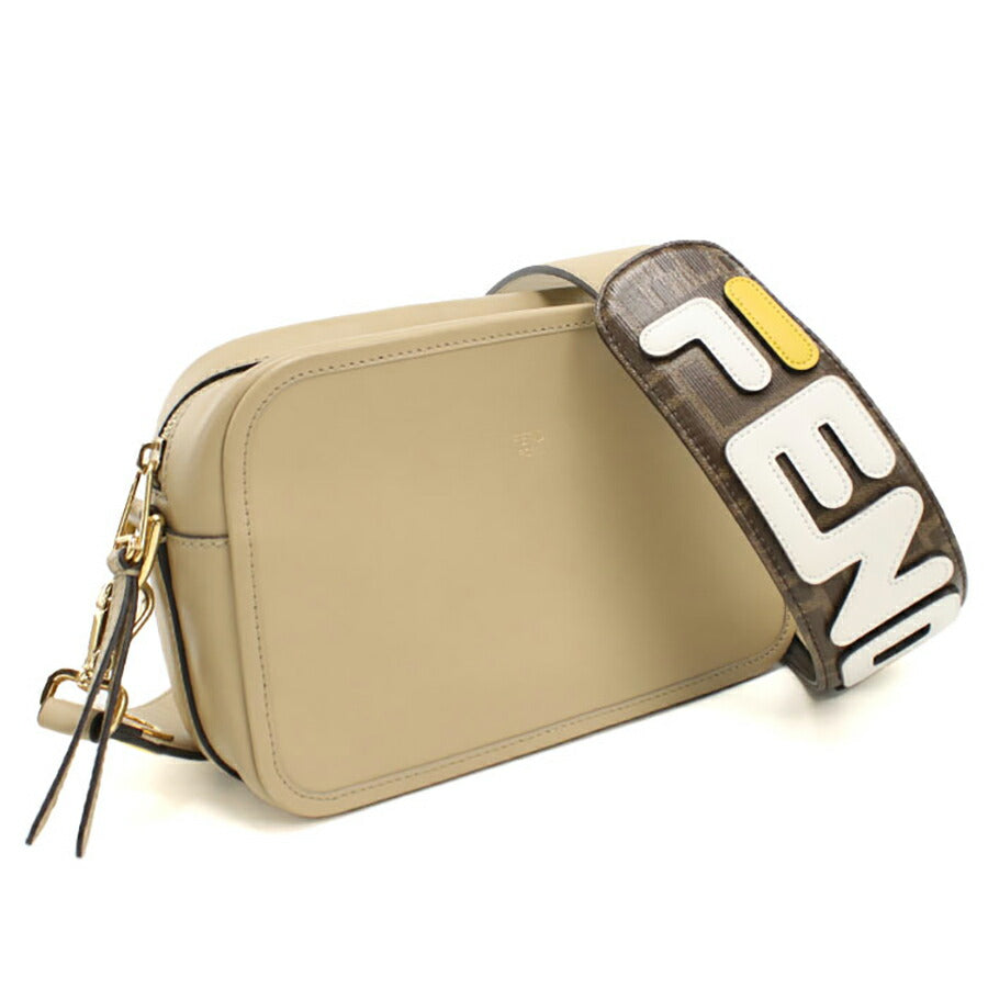 中古 フェンディ 斜め掛け ショルダーバッグ レディース ブランド FENDI ショルダーバッグ レザー 8BT287 ベージュ バッグ USDFE96110011