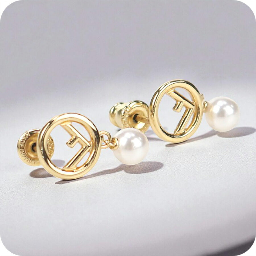 中古 フェンディ ピアス レディース ブランド FENDI エフ イズ フェンディ 8AH432 ゴールド アクセサリー USDFE96150011