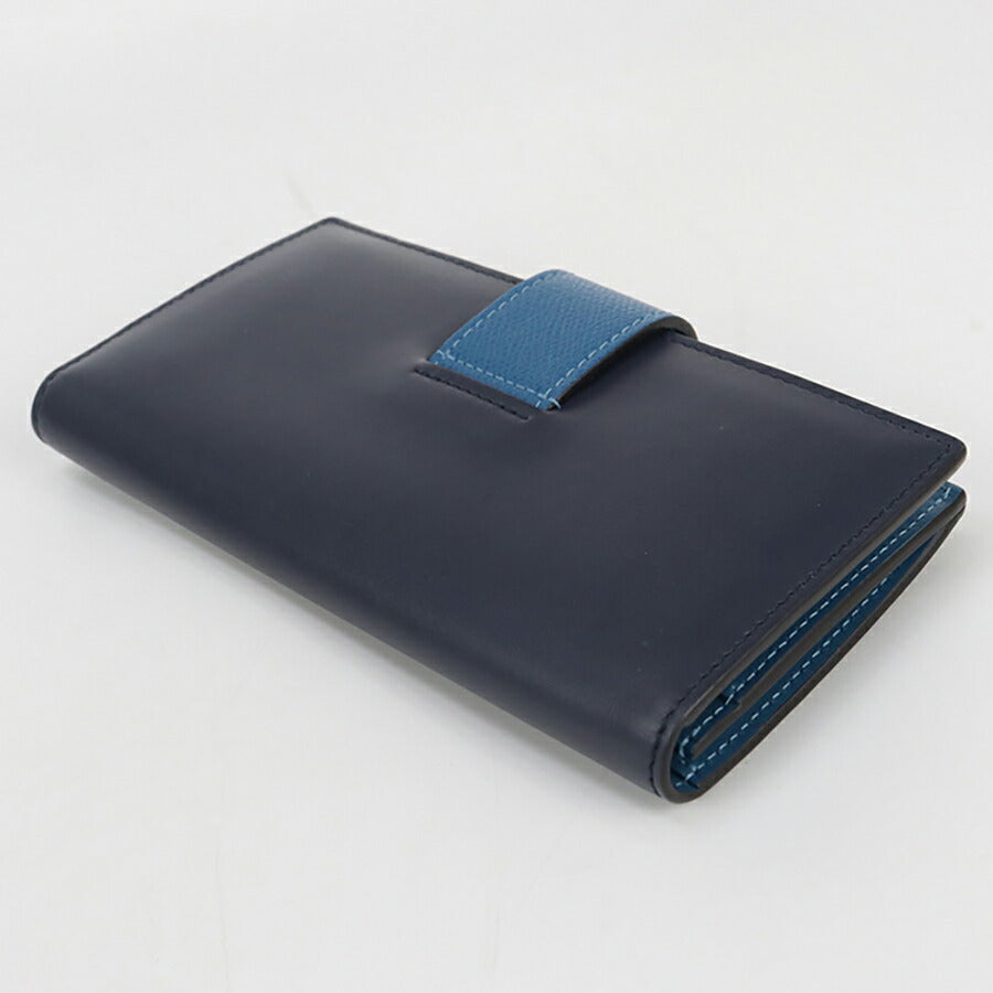 中古 フェンディ 長財布ニ折小銭入付き レディース ブランド FENDI FFダイヤモンド コンチネンタルウォレット レザー 8M0492 ネイビー 財布 USDFE96364011