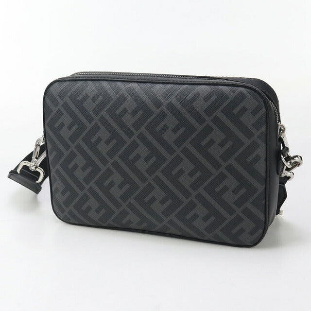 中古 フェンディ 斜め掛け ショルダーバッグ メンズ ブランド FENDI ダイアゴナル カメラケース レザー 7M0286 ALKA F0R2A ブラック バッグ USDFE96581011