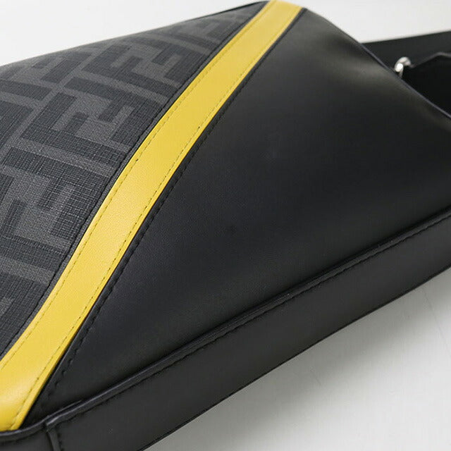 中古 フェンディ 斜め掛け ショルダーバッグ メンズ ブランド FENDI ダイアゴナル カメラケース レザー 7M0286 ALKA F0R2A ブラック バッグ USDFE96581011