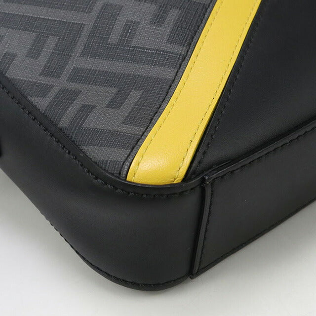中古 フェンディ 斜め掛け ショルダーバッグ メンズ ブランド FENDI ダイアゴナル カメラケース レザー 7M0286 ALKA F0R2A ブラック バッグ USDFE96581011