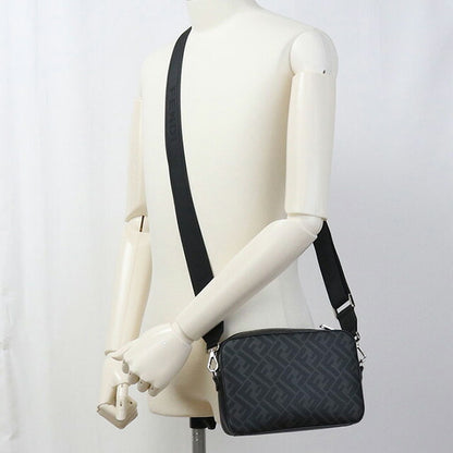 中古 フェンディ 斜め掛け ショルダーバッグ メンズ ブランド FENDI ダイアゴナル カメラケース レザー 7M0286 ALKA F0R2A ブラック バッグ USDFE96581011