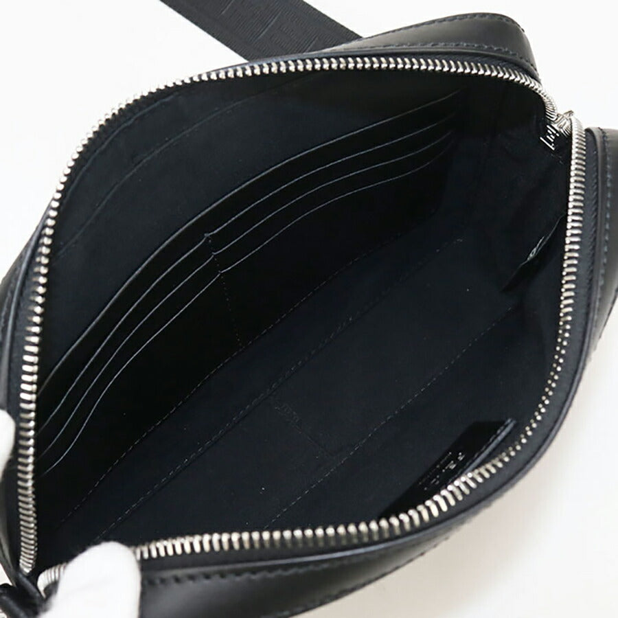 中古 フェンディ 斜め掛け ショルダーバッグ メンズ ブランド FENDI ダイアゴナル カメラケース レザー 7M0286 ALKA F0R2A ブラック バッグ USDFE96755011