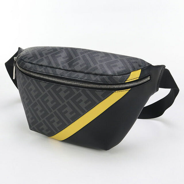 中古 フェンディ ボディバッグ メンズ ブランド FENDI ダイアゴナル ベルトバッグ 7VA434 グレー バッグ USDFE96885011