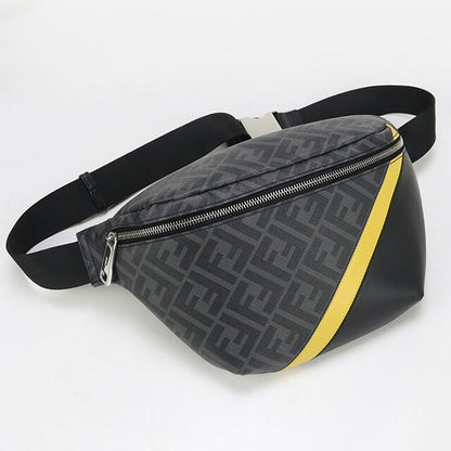 中古 フェンディ ボディバッグ メンズ ブランド FENDI ダイアゴナル ベルトバッグ 7VA434 グレー バッグ USDFE96885011