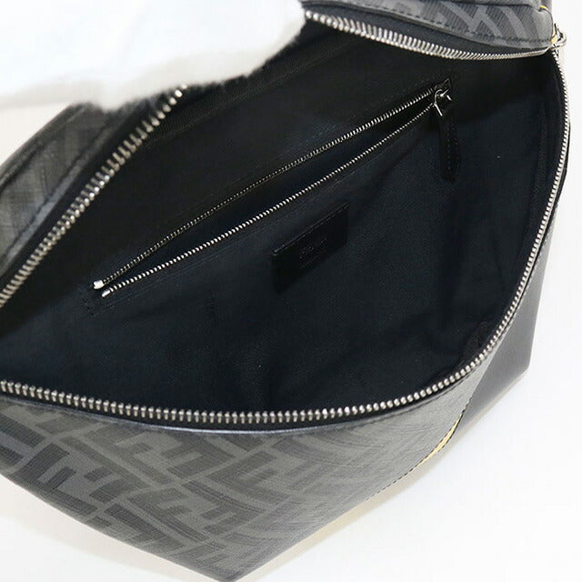 中古 フェンディ ボディバッグ メンズ ブランド FENDI ダイアゴナル ベルトバッグ 7VA434 グレー バッグ USDFE96885011