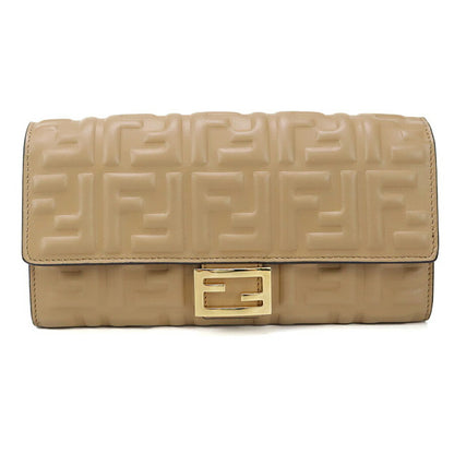 中古 フェンディ 長財布二折 レディース ブランド FENDI バゲット コンチネンタル財布 レザー 8M0251 AAJD ベージュ 財布 USDFE96984011