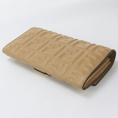中古 フェンディ 長財布二折 レディース ブランド FENDI バゲット コンチネンタル財布 レザー 8M0251 AAJD ベージュ 財布 USDFE96984011