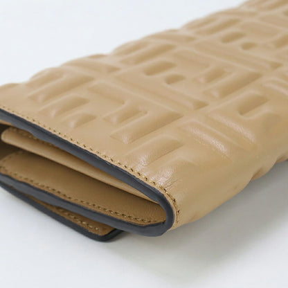 中古 フェンディ 長財布二折 レディース ブランド FENDI バゲット コンチネンタル財布 レザー 8M0251 AAJD ベージュ 財布 USDFE96984011