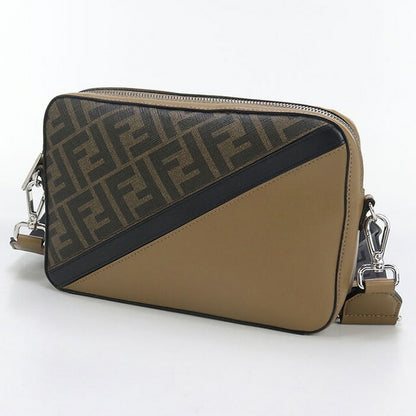 中古 フェンディ ショルダーバッグ メンズ ブランド FENDI ダイアゴナル カメラケース 7M.0286 ブラウン バッグ USDFE97765011