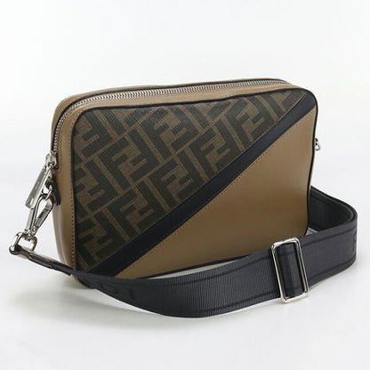 中古 フェンディ ショルダーバッグ メンズ ブランド FENDI ダイアゴナル カメラケース 7M.0286 ブラウン バッグ USDFE97765011