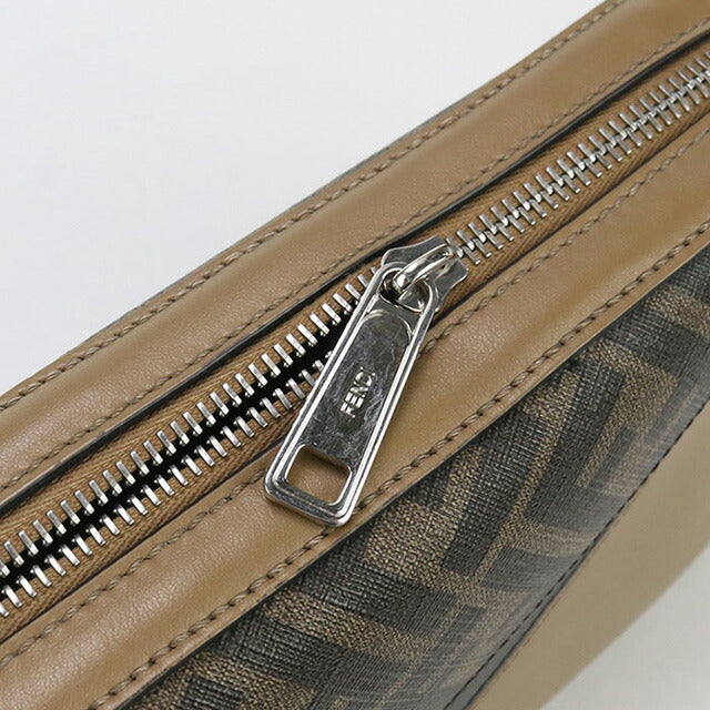 中古 フェンディ ショルダーバッグ メンズ ブランド FENDI ダイアゴナル カメラケース 7M.0286 ブラウン バッグ USDFE97765011