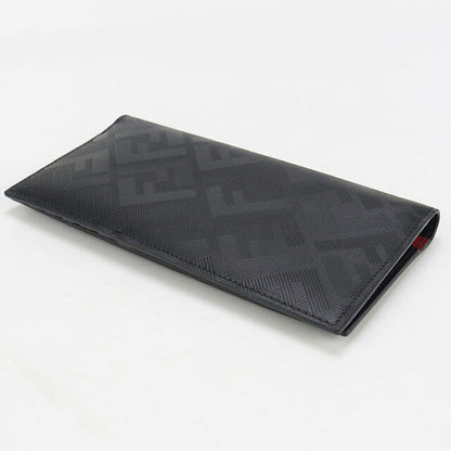 中古 フェンディ 長財布ニ折小銭入付き メンズ ブランド FENDI フェンディ シャドー財布 レザー 7M0355 AJF4 ブラック 財布 USDFE97769011