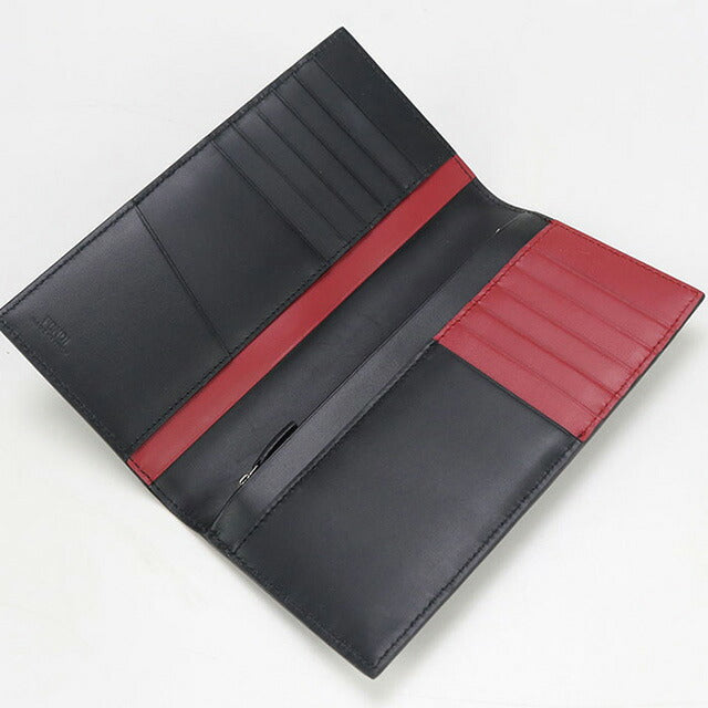 中古 フェンディ 長財布ニ折小銭入付き メンズ ブランド FENDI フェンディ シャドー財布 レザー 7M0355 AJF4 ブラック 財布 USDFE97769011