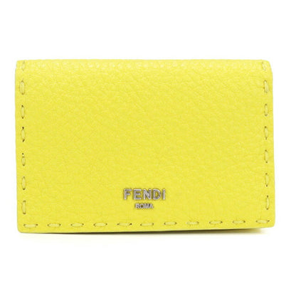 中古 フェンディ 名刺入れ レディース ブランド FENDI カードケース レザー 8M0501 イエロー 小物 USDFE98052011