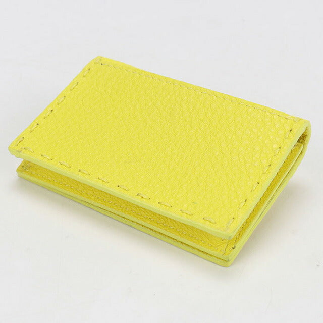 中古 フェンディ 名刺入れ レディース ブランド FENDI カードケース レザー 8M0501 イエロー 小物 USDFE98052011