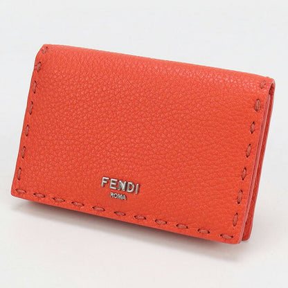 中古 フェンディ 名刺入れ レディース ブランド FENDI セレリア カードケース レザー 8M0501 オレンジ 小物 USDFE98053011