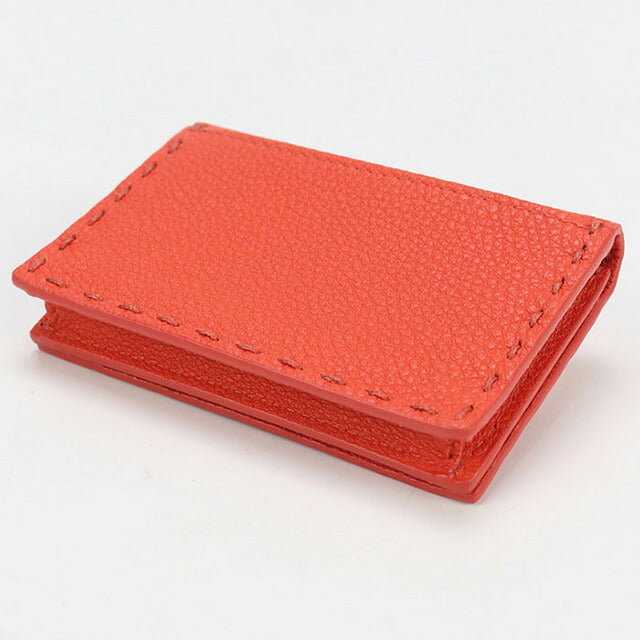 中古 フェンディ 名刺入れ レディース ブランド FENDI セレリア カードケース レザー 8M0501 オレンジ 小物 USDFE98053011