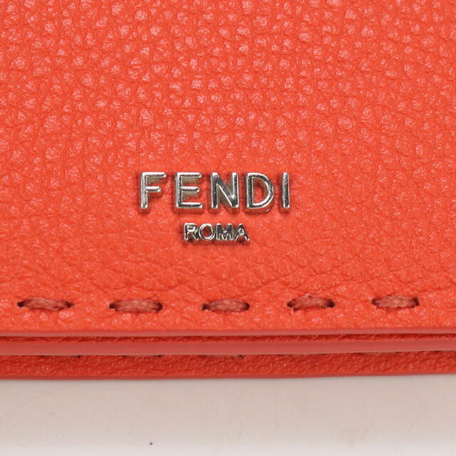 中古 フェンディ 名刺入れ レディース ブランド FENDI セレリア カードケース レザー 8M0501 オレンジ 小物 USDFE98053011