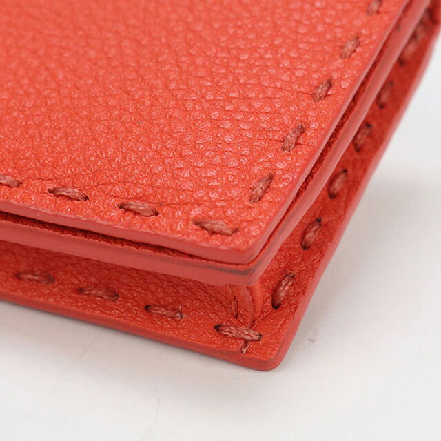 中古 フェンディ 名刺入れ レディース ブランド FENDI セレリア カードケース レザー 8M0501 オレンジ 小物 USDFE98053011
