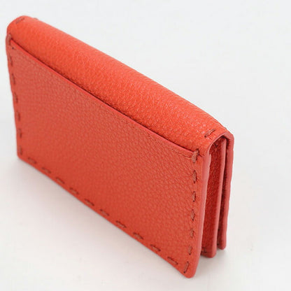 中古 フェンディ 名刺入れ レディース ブランド FENDI セレリア カードケース レザー 8M0501 オレンジ 小物 USDFE98053011
