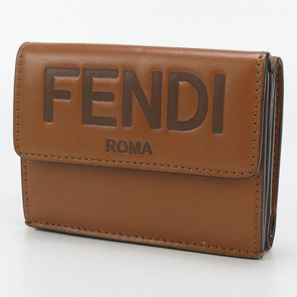 中古 フェンディ 三折財布 レディース ブランド FENDI レザー 8M0395 ブラウン 財布 USDFE98812011