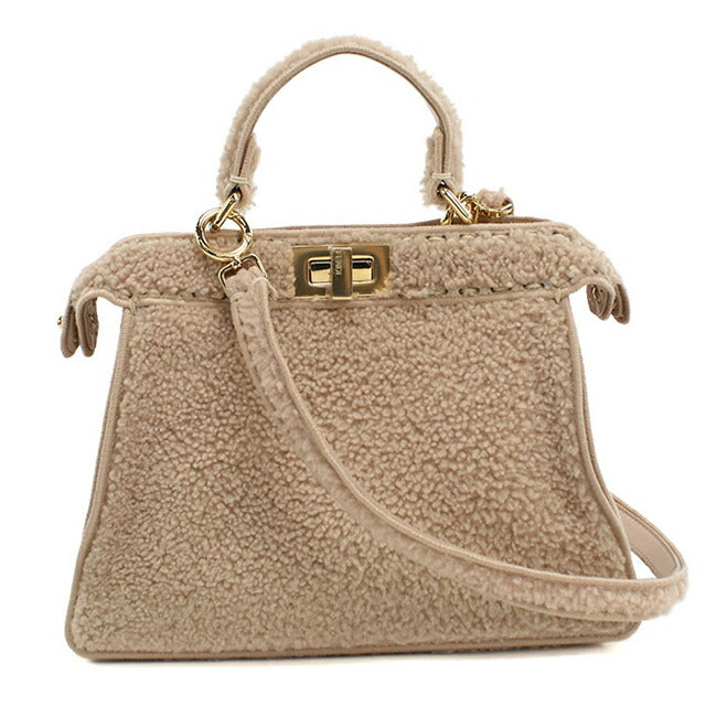 二手芬迪手提包女士品牌 FENDI Peekaboo 2WAY 8BN327 粉色包 USDFE99121011