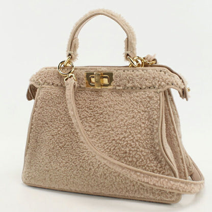 二手芬迪手提包女士品牌 FENDI Peekaboo 2WAY 8BN327 粉色包 USDFE99121011