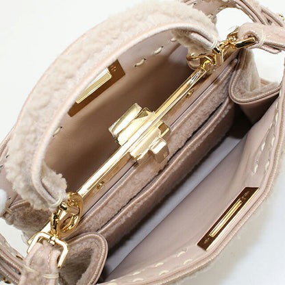二手芬迪手提包女士品牌 FENDI Peekaboo 2WAY 8BN327 粉色包 USDFE99121011