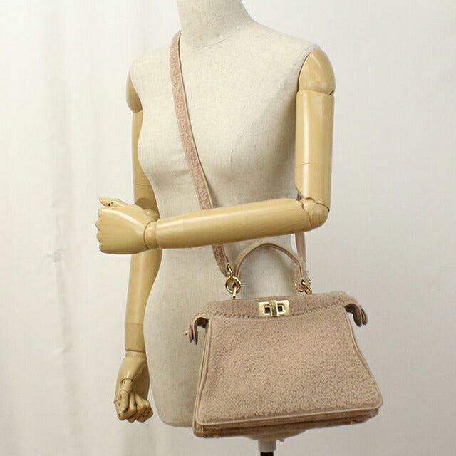二手芬迪手提包女士品牌 FENDI Peekaboo 2WAY 8BN327 粉色包 USDFE99121011