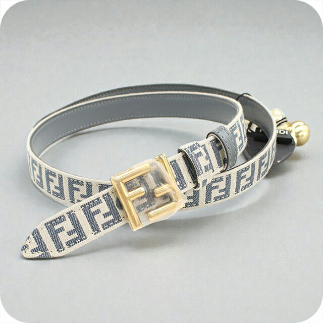 中古 フェンディ ベルト レディース ブランド FENDI FFベルト リバーシブル レザー 8C0719 ARN0 F1OPZ ブルー 小物 USDFE99129011